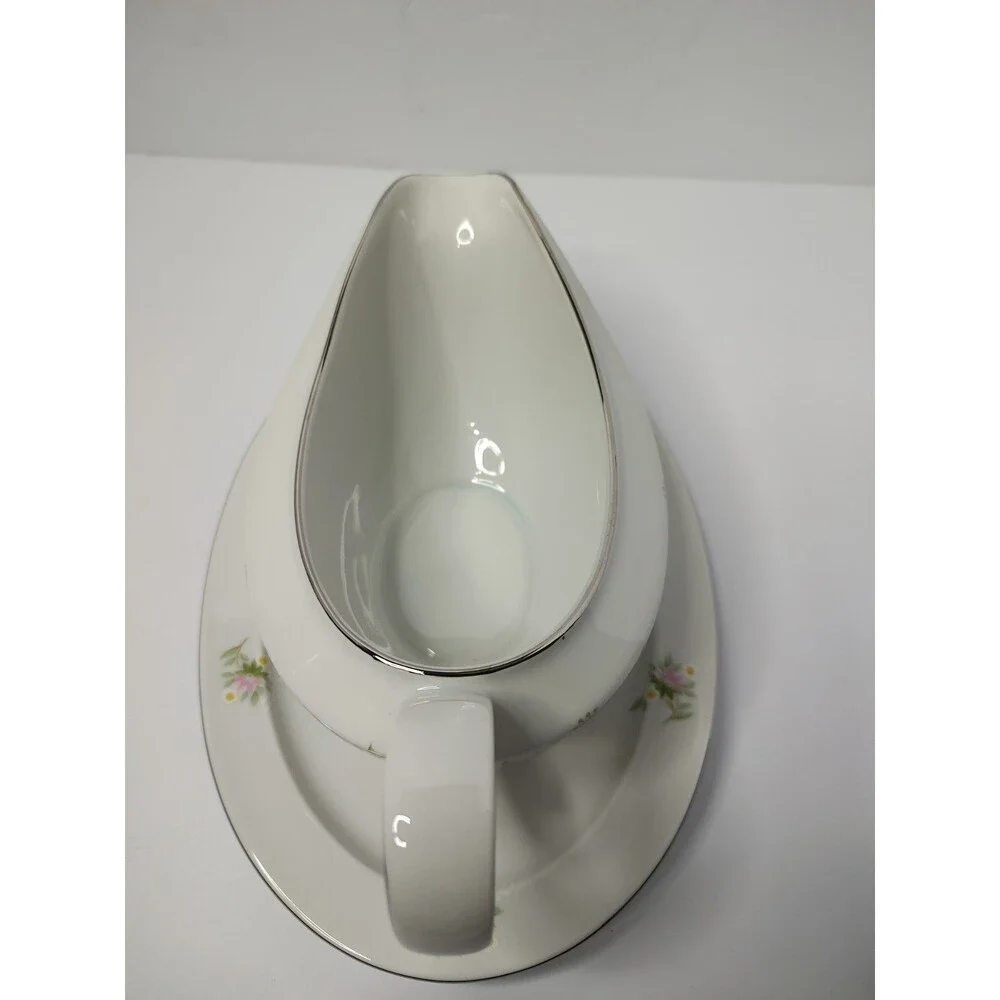 Johann Haviland Bavaria FOREVER SPRING Gravy Boat Attached Under Plate - 9”